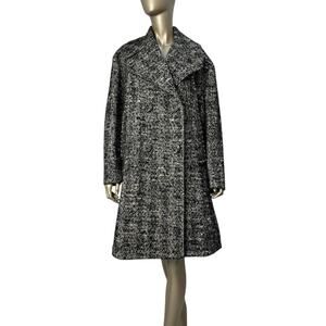 N°21 Black & White Alpaca Tweed Coat - Size 40